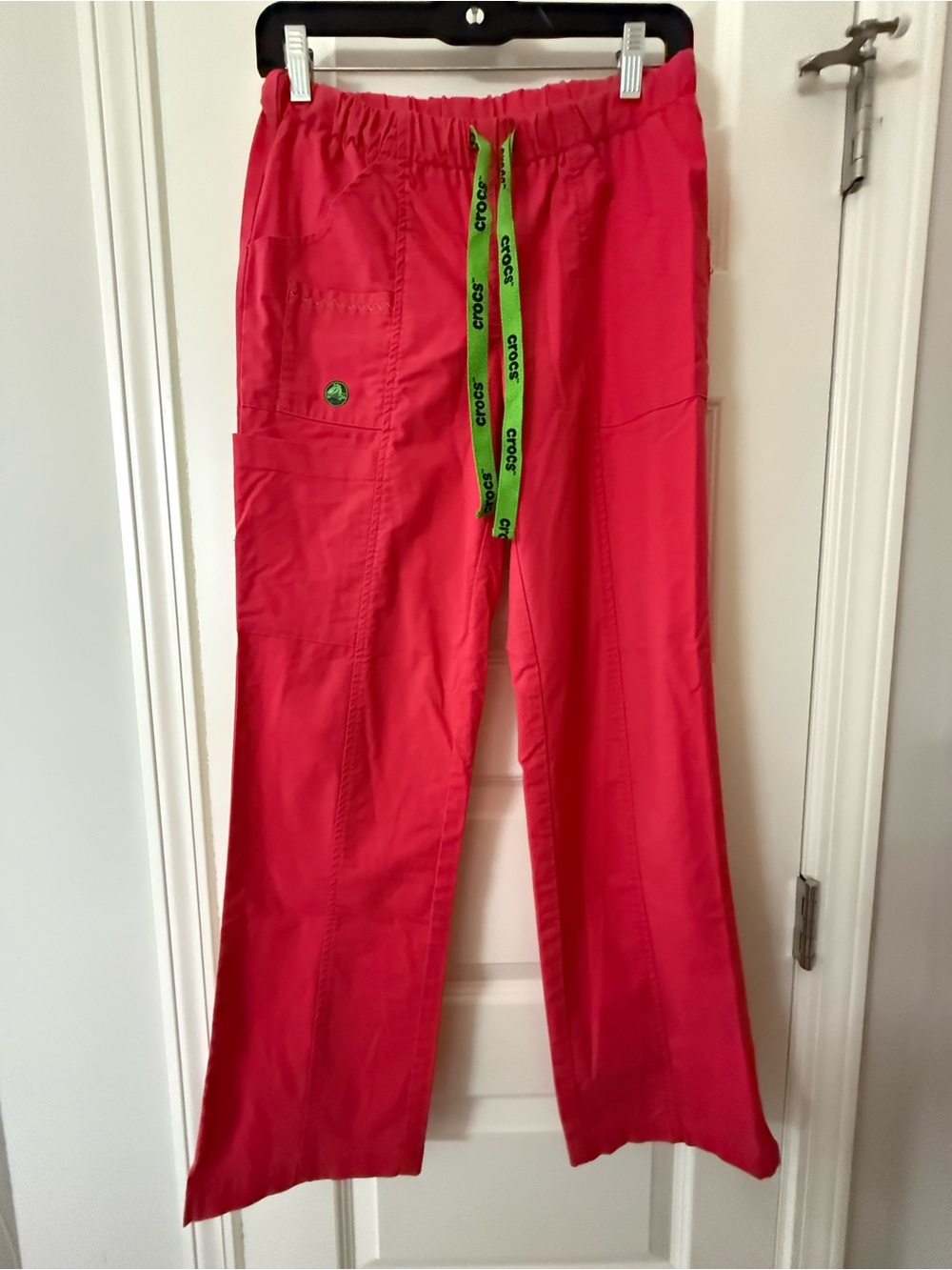 Crocs Medical Scrub Pants Pink Cargo Drawstring Waist, Size XS